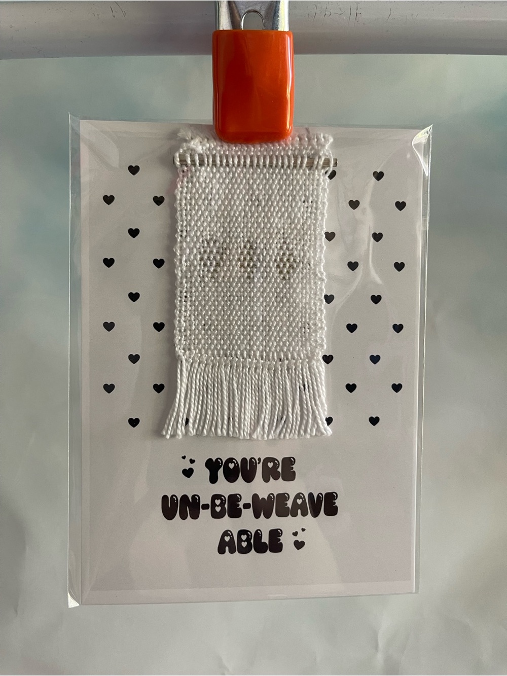 Handwoven Mini Tapestry Wall Hanging And Card